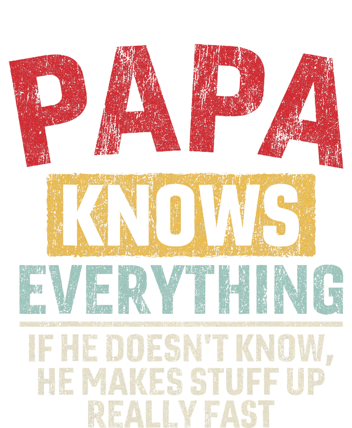 Papa Knows Everything Funny FatherS Day Papa Gift Dry Zone Grid Polo