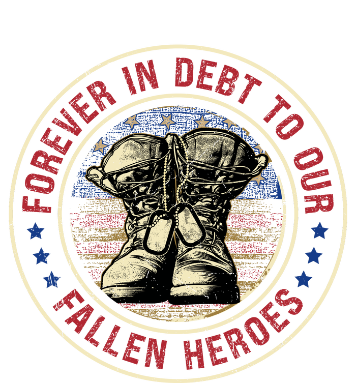 Forever In Debt To Our Fallen Heroes Memorial Graphic Cooling Performance Crew T-Shirt