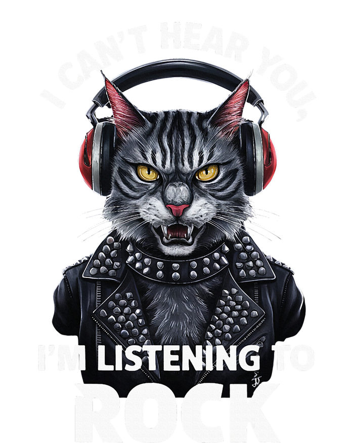 I CanT Hear You IM Listening To Rock Cat & Rock Lover T-Shirt