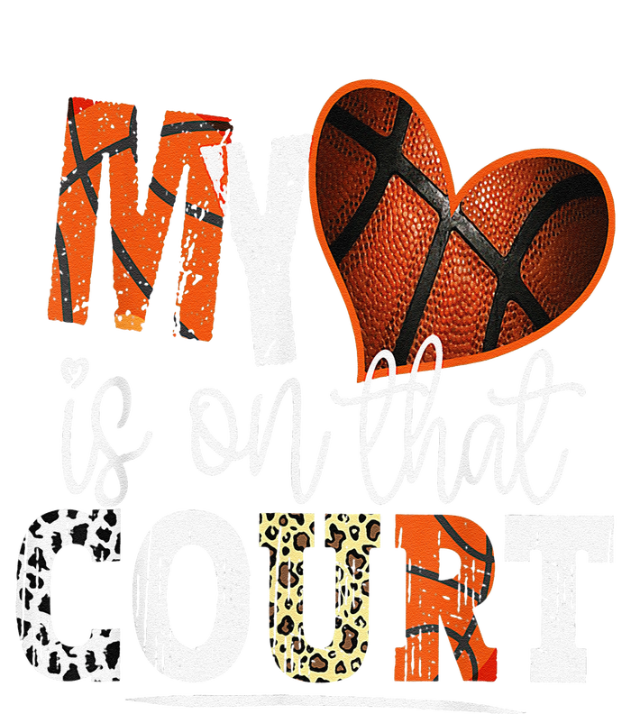 Leopard Basketball Mom My Heart Is On That Court Basketball Large Microfiber Waffle Golf Towel