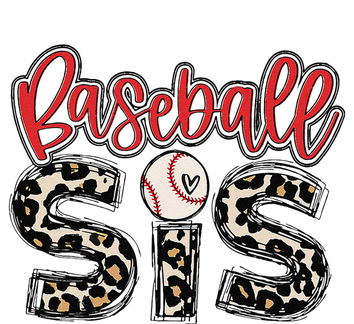 Leopard Baseball Sis Vintage Sport Lover Sister Mothers Day T-Shirt