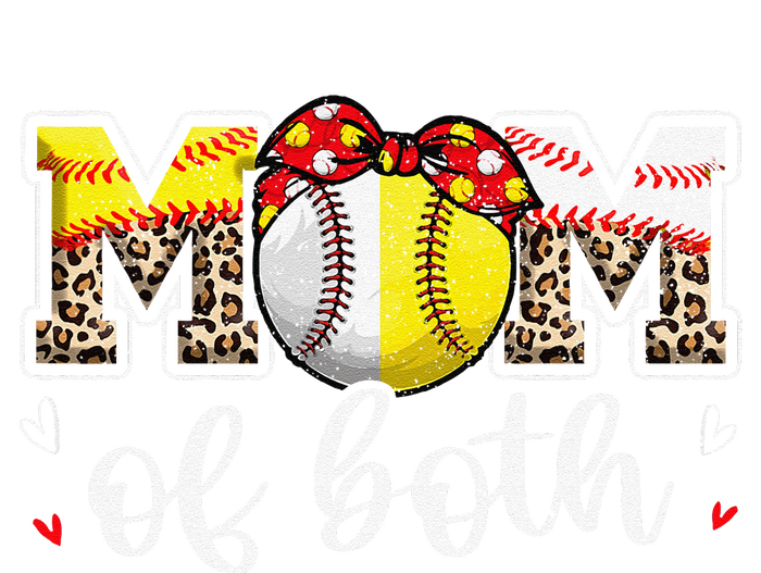 Mom Of Both Leopard Game Day Baseball Softball MotherS Day T-Shirt