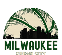 Milwaukee Wisconsin Cream City Skyline Retro Basketball T-Shirt