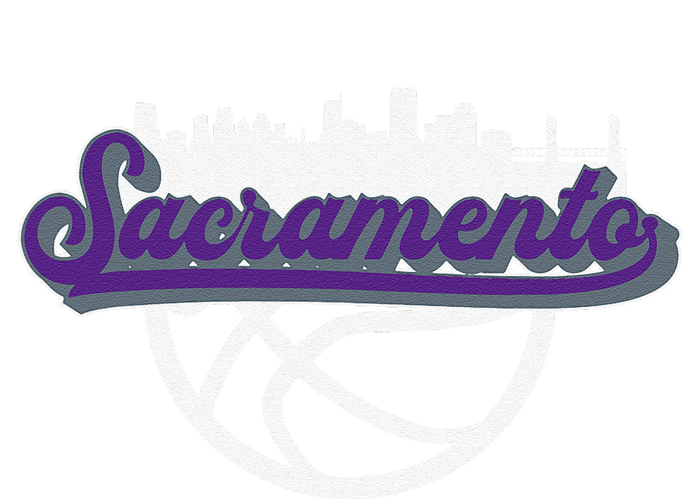 Sacramento Vintage Basketball Script City Skyline Fan Sustainable Bucket Hat