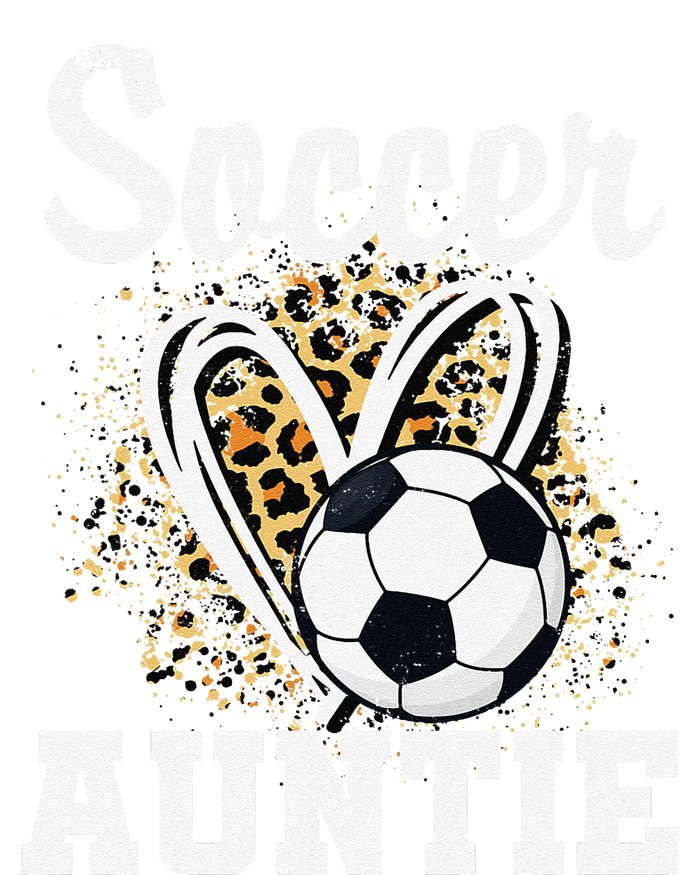 Soccer Auntie Leopard Heart T-Shirt