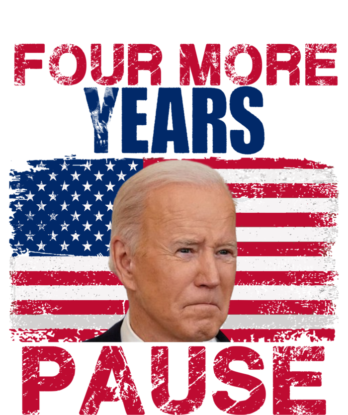 Joe Biden Us Flag Funny Quote Saying Four More Years Pause Women's Crop Top Tee