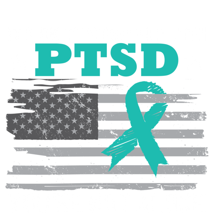 Ptsd Awareness American Flag Us Veteran Teal Ribbon Ptsd Gift T-Shirt