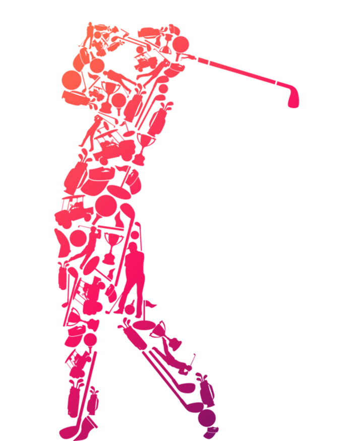 Golfer Silhouette Filled With Golf Things Meaningful Gift Tie Dye Hoodie