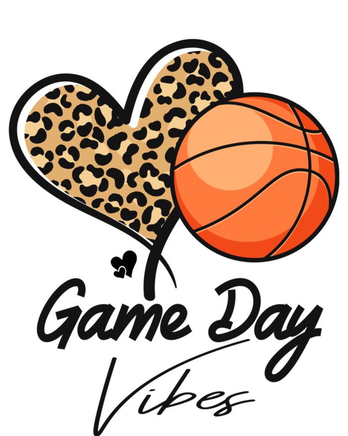 America Basketball Game Day Vibes Basketball Mom Leopard T-Shirt