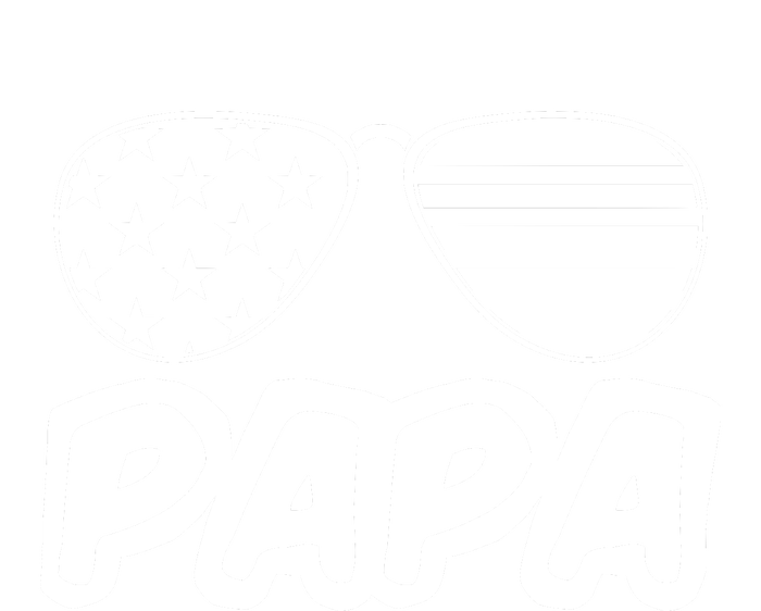 Papa Fathers Day Dad America Usa Flag Sunglasses Pom Pom 12in Knit Beanie