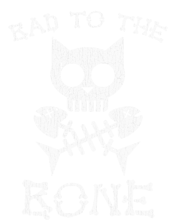 Vintage Bad To The Bone Cat Skull Fish Bone T-Shirt