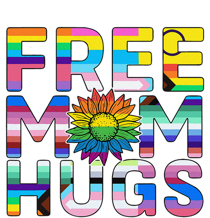 Free Mom Hugs Lgbt Pride Mom Daisy Flower Lesbian Mother Day Garment-Dyed Heavyweight T-Shirt