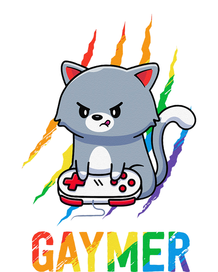 Gaymer Lgbt Cat Pride Rainbow Video Game Lovers Gift Cooling Performance Crew T-Shirt