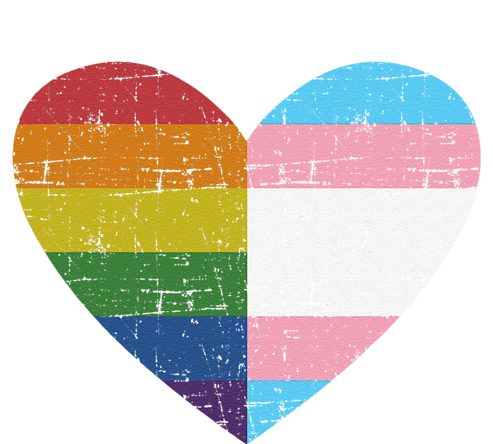 Heart With Rainbow And Transg Flag For Pride Month T-Shirt