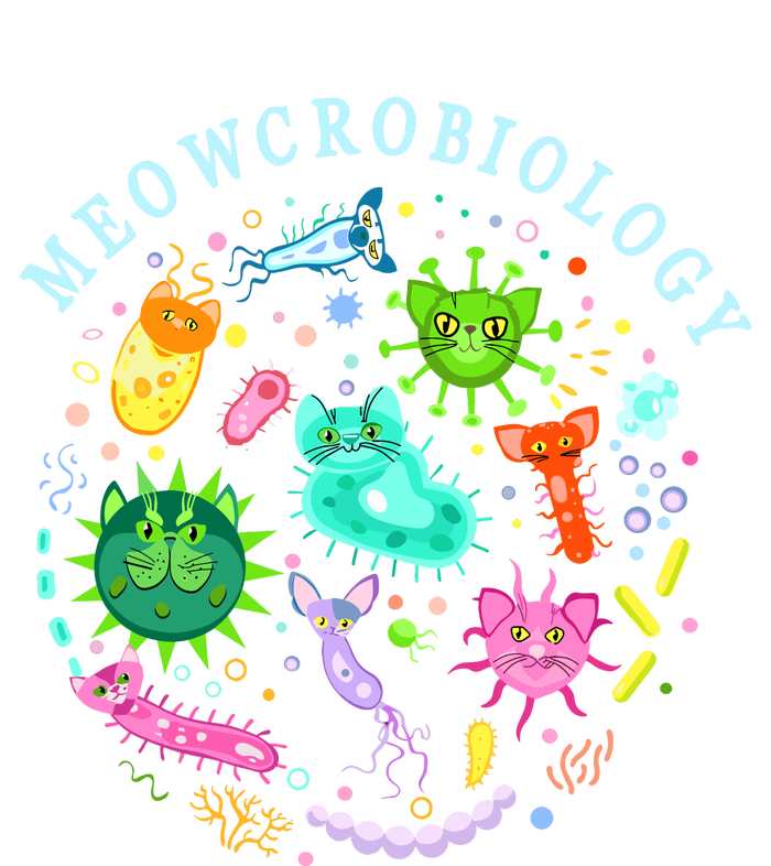 Meowcrobiology Cat Meow Microbiology Science Bacteriology Premium Hoodie