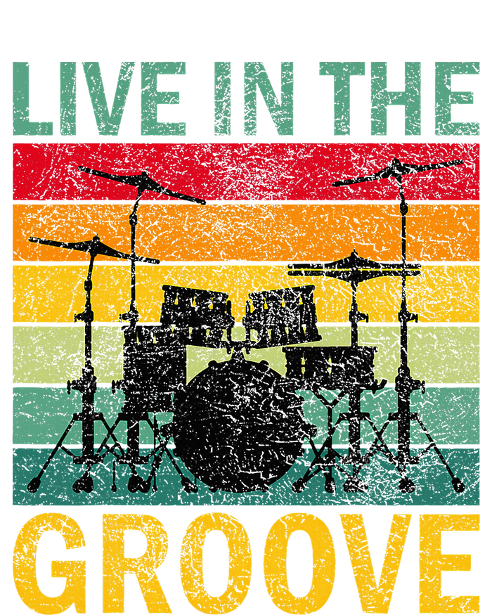 Vintage Drumkit Live In The Groove Retro Drummer Sunset Tank Top