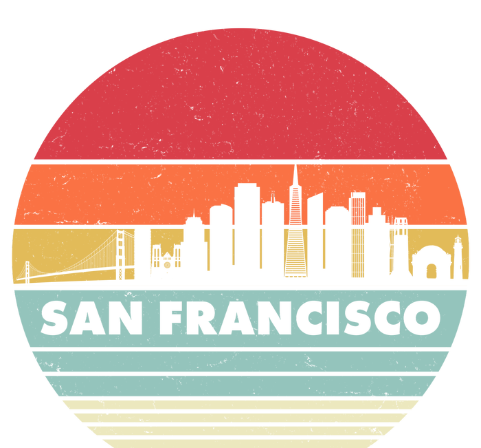 Retro Vintage San Francisco Skyline Emblem Button