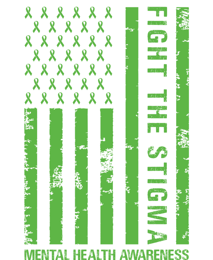 Fight The Stigma Mental Health Awareness Green Usa Flag Short Acrylic Beanie