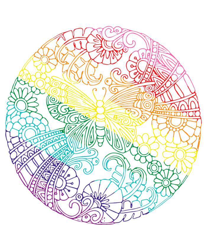 Mandala Symbol In Rainbow Colors Performance Long Sleeve Polo