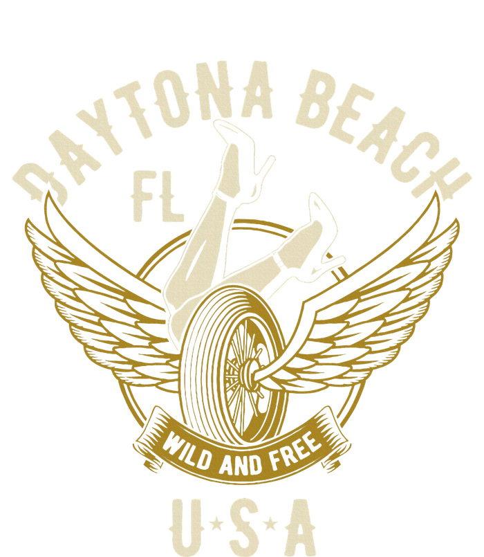 Daytona Beach Fl Legs In Heels Hotrod Biker Wings T-Shirt