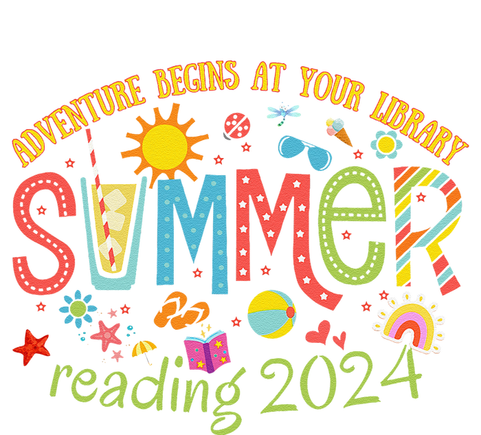 Adventure Begins At Your Library Summer Reading Program 2024 Sweatshirt Cinch Pack Bag