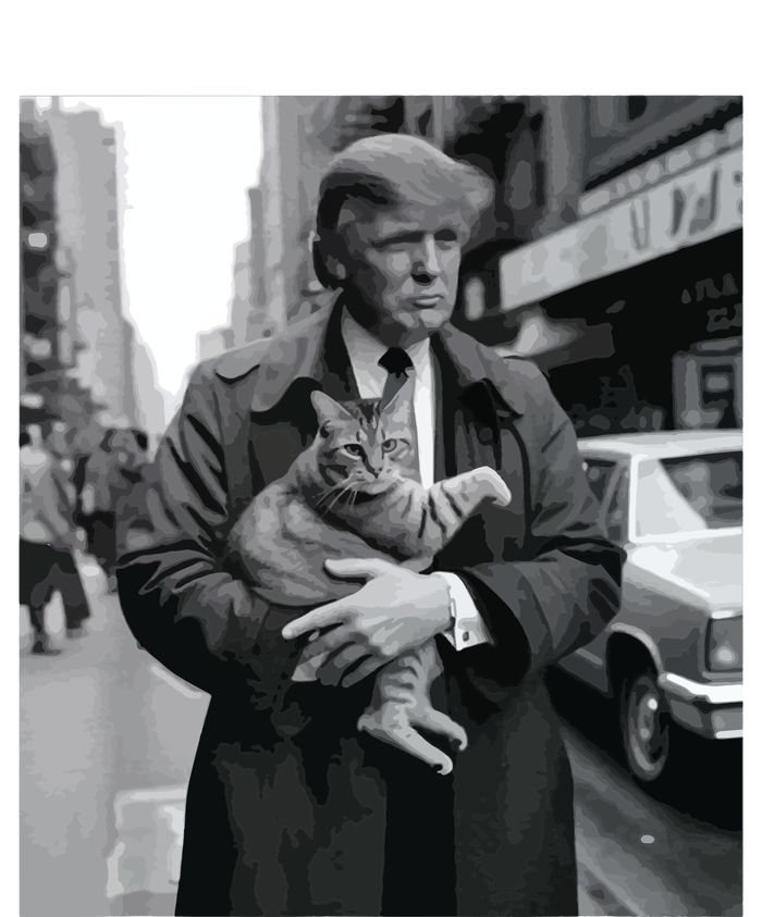 Donald Trump And Cat In Nyc Sustainable Knit Beanie