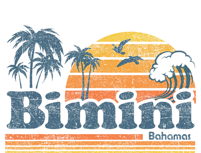 Bimini Bahamas Beach Summer Vacation Sun Vintage 70S Retro Tie-Dye Long Sleeve Shirt