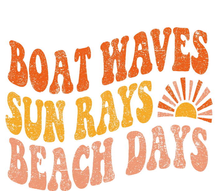 Boat Waves Sun Rays Beach Days Cute Retro Summer Vacation 7-Panel Snapback Hat