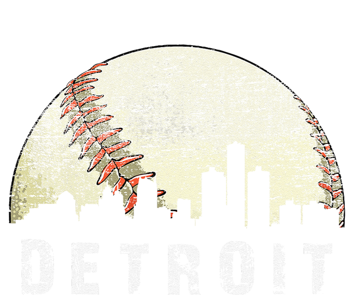 Vintage Detroit Cityscape Baseball Lover T-Shirt