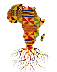 Cool Africa Map Traditional Kente Cloth African Roots T-Shirt