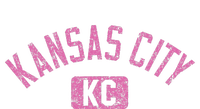 Kansas City Kc Arched Text Distressed Pink Print Premium T-Shirt