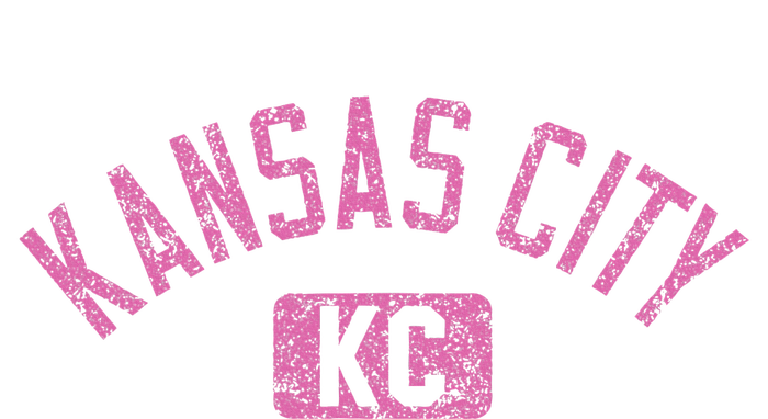 Kansas City Kc Arched Text Distressed Pink Print Premium T-Shirt