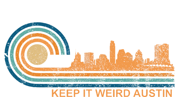 Keep It Weird Austin Texas Skyline Retro Austin Enza Ladies Jersey Colorblock Tee