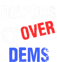 Diapers Over Dems Trump 2024 Funny Women's Tri-Blend 3/4-Sleeve Raglan Shirt