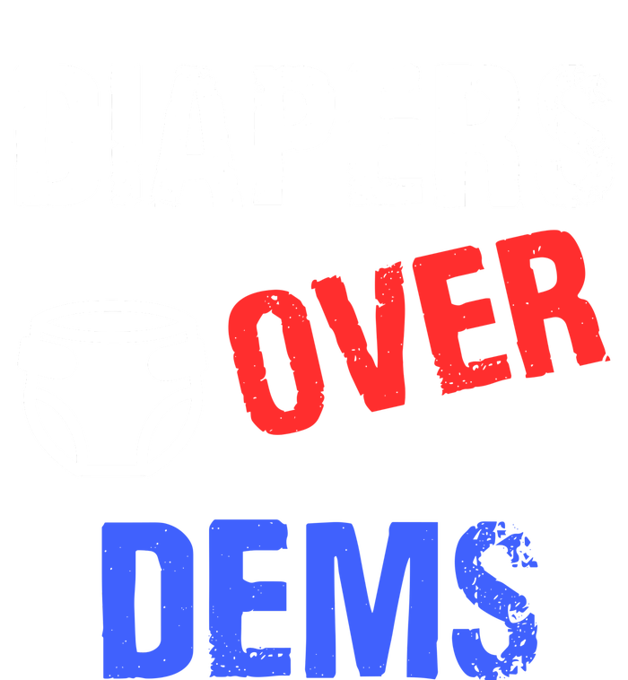 Diapers Over Dems Trump 2024 Funny Women's Tri-Blend 3/4-Sleeve Raglan Shirt