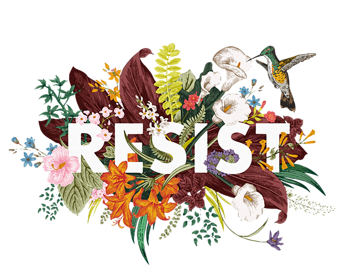 Resist Floral Anti Trump Political Protest T-Shirt