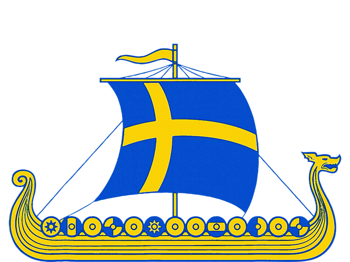 Swedish Viking Ship Sverige Sweden Flag Boat Viking T-Shirt