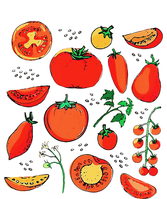 Funny Tomato Pun Hand Draw Tomatoes Watercolor Summer Foodie T-Shirt