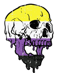 Skull Non Binary Enby Pride Lgbtq T-Shirt