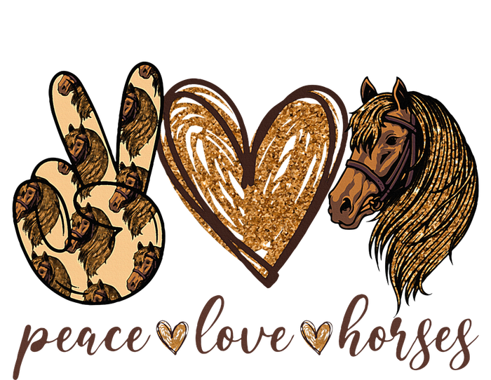 Peace Love Horses Girl I Love My Horses Equestrian Horseback T-Shirt