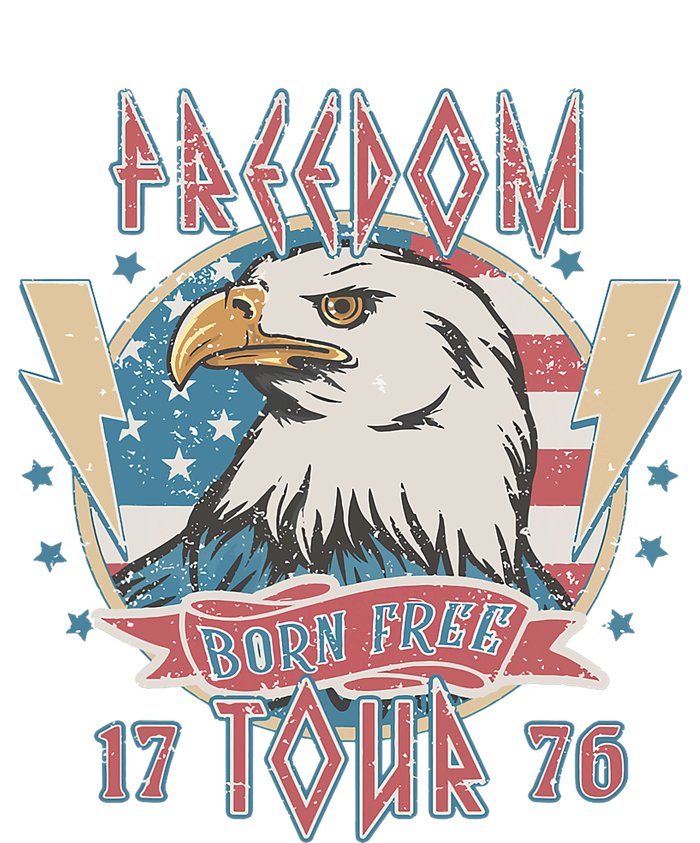 Freedom Born To Be Free 4th Of July 1776 Eagle Usa Flag Ladies Long Sleeve Shirt