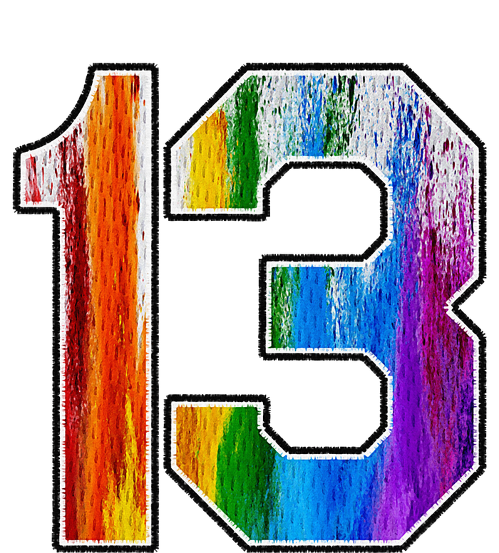 Number 13 Rainbow Pride Powder Tie Dye Flag Sports Fan Wear Women's T-Shirt