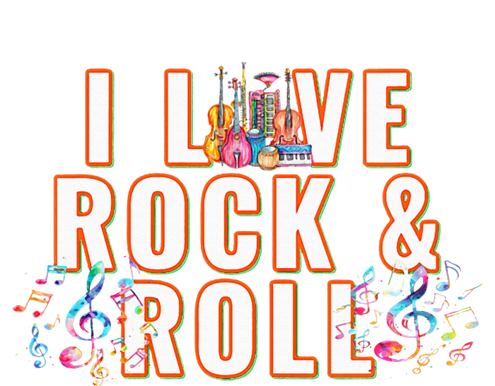 I Love Rock & Roll Music Musical Instrument Retro Vintage Women's Flannel Pajama Set