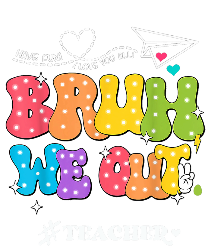 Cute End Of School Year Groovy Summer Bruh We Out Teachers T-Shirt