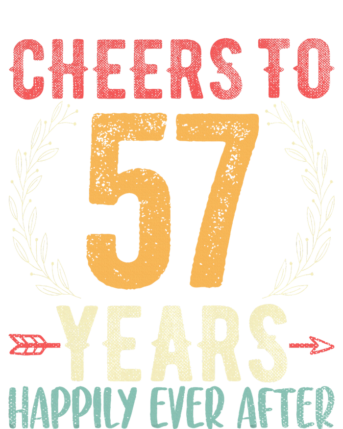 Cheers To 57 Years 57th Wedding Anniversary Husband Wife Premium Hoodie