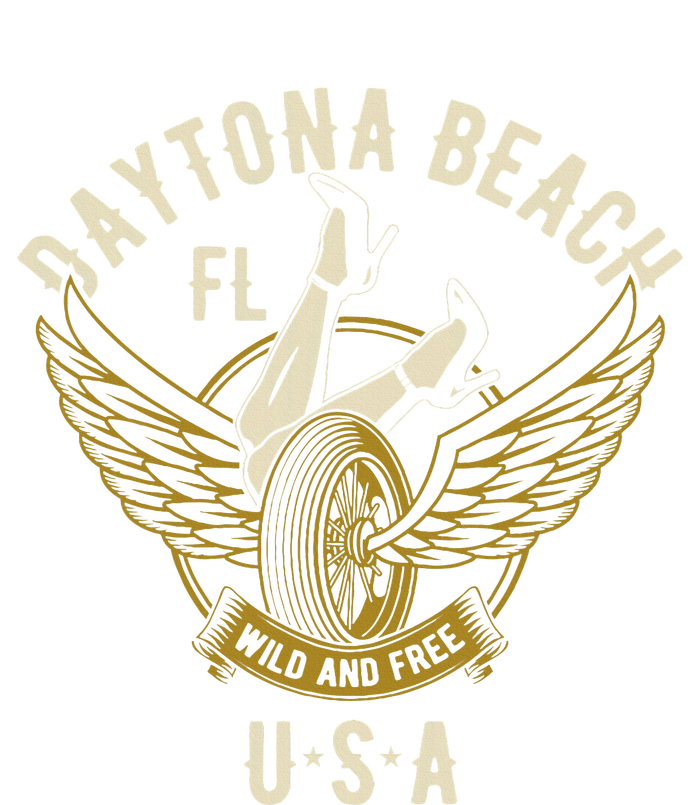 Daytona Beach Fl Legs In Heels Hotrod Biker Wings Design T-Shirt