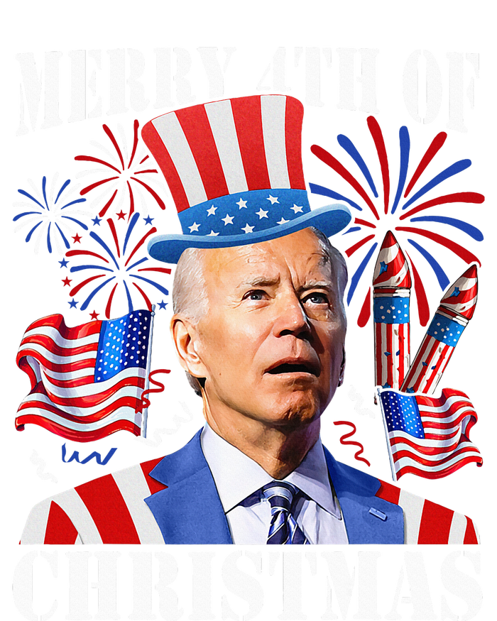 Funny Joe Biden Merry 4th Of Christmas 4th Of July Firework Premium Hoodie