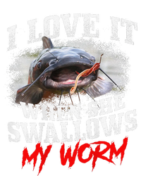 Catfishing Fishing I Love It When She Swallows My Worm Full-Length Apron With Pockets