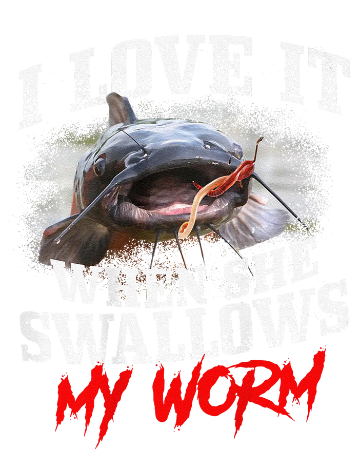 Catfishing Fishing I Love It When She Swallows My Worm Full-Length Apron With Pockets