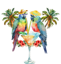 Vintage Parrots Drinking Margarita On Summer Party Bird Women's T-Shirt